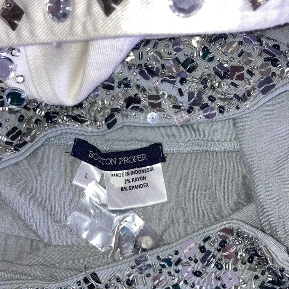 Boston Proper Grey SKIRT with Embellishments - Picture 13 of 13